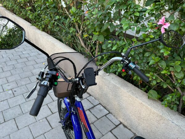 תלת אופן חשמלי משפחתי Fisher Family Blue 2026 עם ספסל