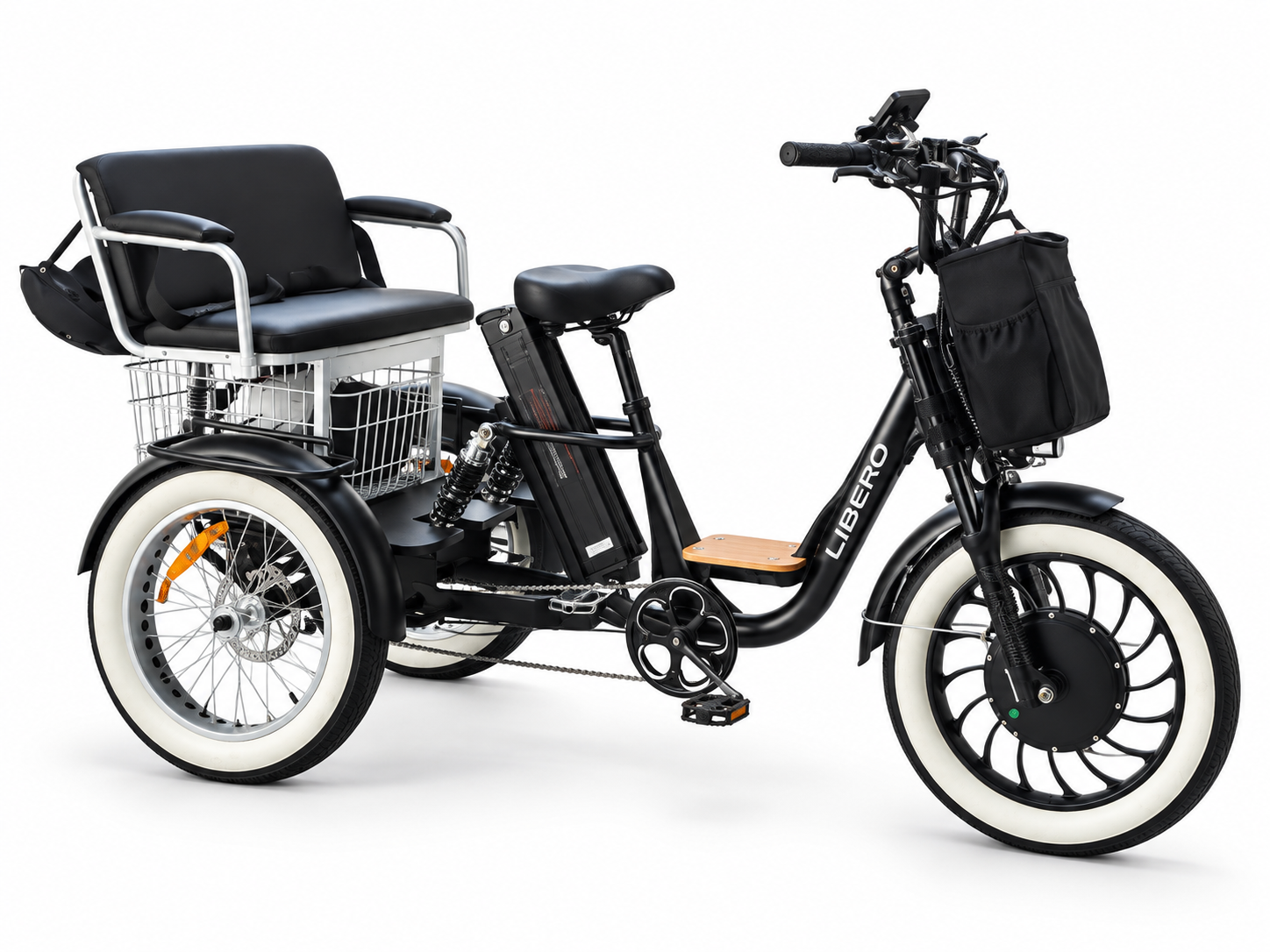 תלת אופן חשמלי Fisher Libero Premium – פישר ליברו עם ספסל — צילום סטודיו ערוך תלת אופן חשמלי Fisher Libero Premium – פישר ליברו עם ספסל